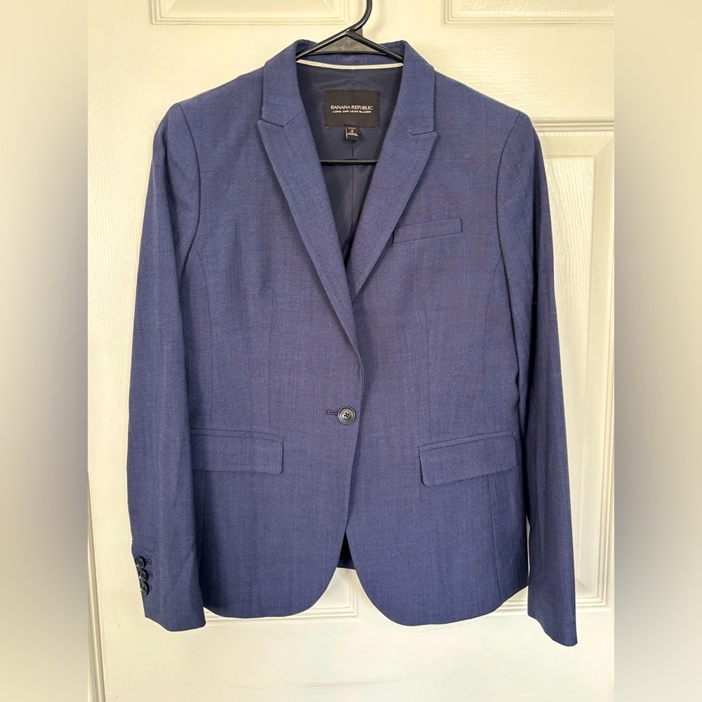 Banana Republic Long and Lean Blazer in Blue